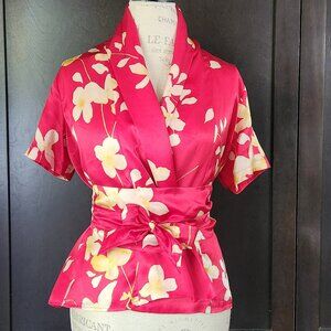 Max Mara 100% Silk Kimono Style Blouse
